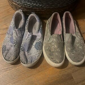Bundle of girls size 4 slip on sneakers